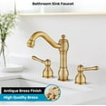 thumbnail image 6 of 8 Inch Widespread Bathroom Faucets for Sink 3 Hole 2 Lever Handle Deck Mount with Pop Up Drain Hot and Cold Water Supply Lines Polish Chrome, 6 of 9