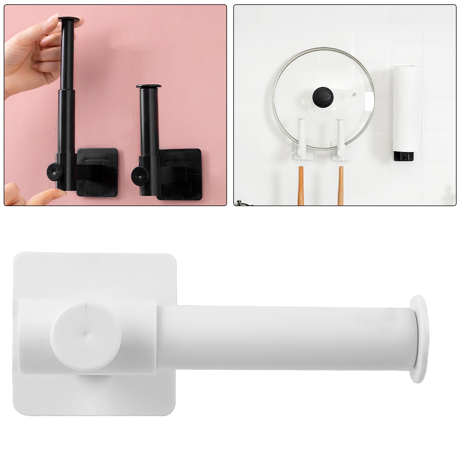 Wall Hooks Heavy Duty Length Retractable MultiPurpose Suction Cup Coat Rack Wall Mount Lshaped