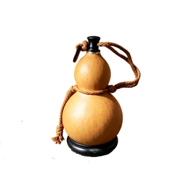 Handcrafted Natural Gourd Water Bottle for Outdoor Use and Cultural Decor – Traditional Role Playing Prop for Daily Hydration and Housewarming Gift