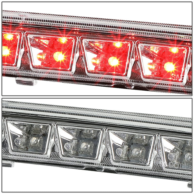 DNA Motoring 3BL-NP93-LED-CH For 1993 to 1995 Nissan Pathfinder WD21 LED  3rd Third Tail Brake Light Rear Stop Lamp Chrome Housing 94 93 95