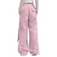 thumbnail image 4 of Pantalones cargo de mujer de cintura media y pierna ancha con bolsillos laterales - Ropa urbana elástica y holgada para viajar - Puños con cordón ajustable en los tobillos, poliéster, para todas la, 4 of 7