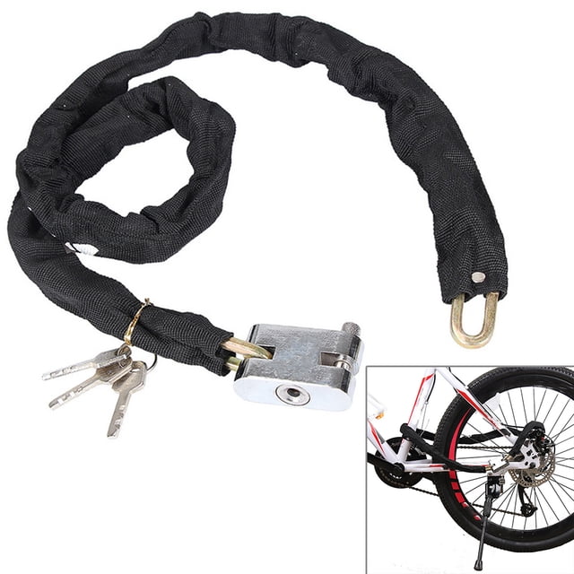 Anti Theft Bike Lock, Bike Chain Lock 85cm High Strength With 3 Keys For Mountain Road Bikes