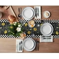 thumbnail image 3 of Table Runner Dresser Scarves 48 Inch Long, Farm My Sunflower Bee Linen Dining Table Runners Vintage Black White Buffalo Checkered Tabletop Scarf for Wedding Holiday Party Kitchen, 3 of 7