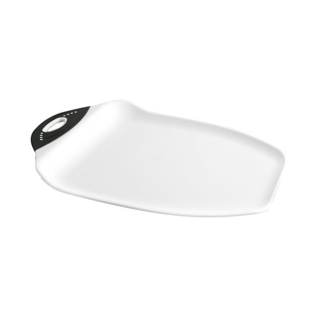 Tabla de cortar Chop & Scoop 9.5 x 13 pulgadas, color blanco con mango negro