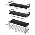 thumbnail image 5 of MMIZTFC Floating Shelves for Bathroom with Storage Basket,16x6 Inch Bathroom Wall Shelf Set of 3 ( Black), 5 of 6