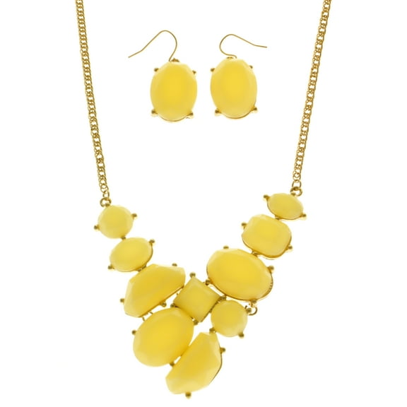 Mi Amore Necklace-Earring-Set Yellow/Gold-Tone