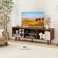 thumbnail image 4 of Costway 47.5" Console Cabinet for 55-Inch TVs whth Storage Shelves Heavy-duty Metal Legs, Brown, 4 of 10