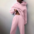 thumbnail image 5 of Dazajoo Hoodie Sweatsuit for Women Oversized Hooded Sweatshirt and Jogger Sweatpants Matching Track Suit 2024 Womens Solid Lounge Set 2 Piece Outfits Sale,Purple,S, 5 of 9