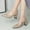 Khaki, variant on Bmisegm Fashion Autumn Women Casual Shoes High Heel Chunky Heel Pointed Toe Solid Color Shallow Mouth Slip OnCasual Shoes for Women Beige 40
