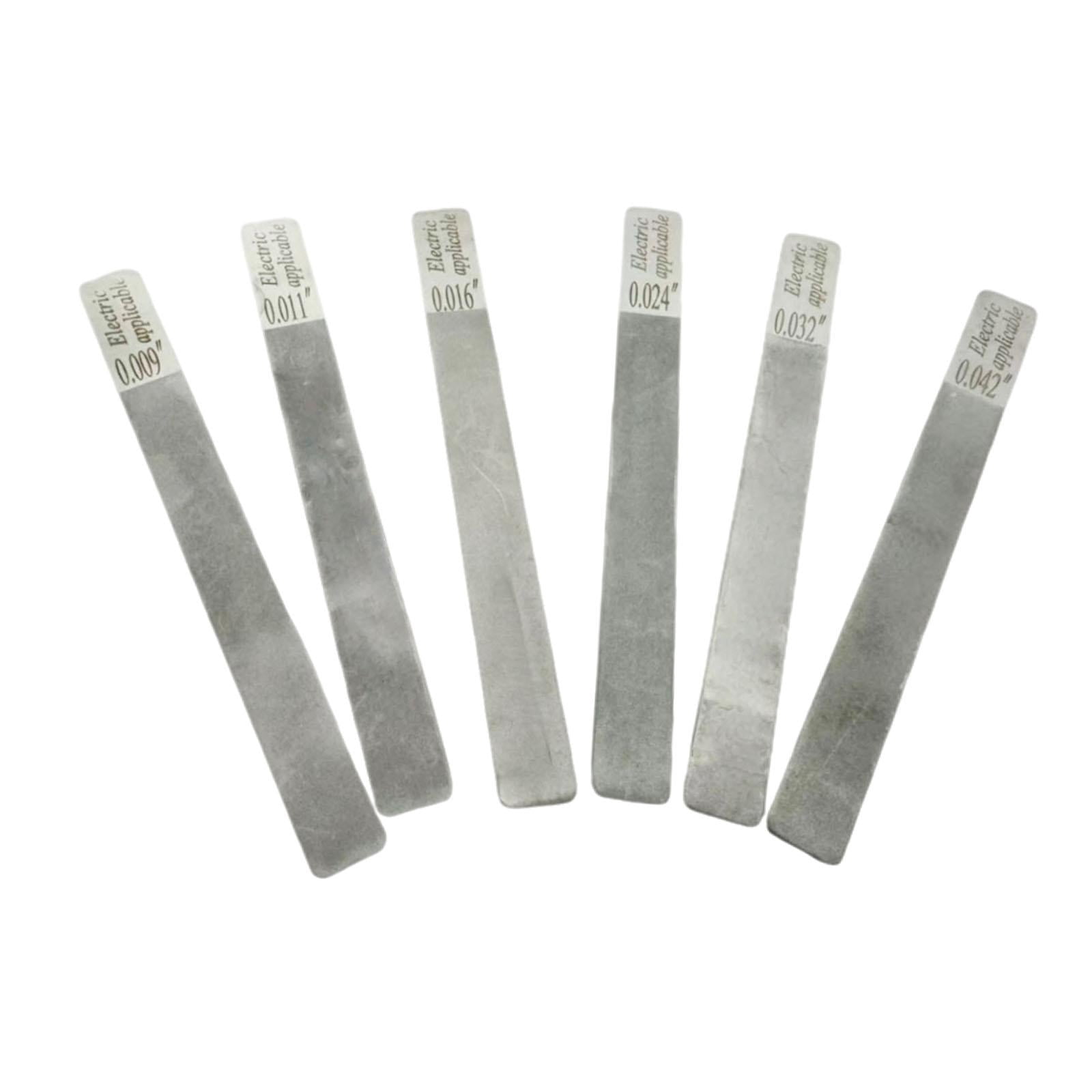 LeeQinersw 6Pcs Guitar Gauged Nut Slotting File Set Stainless Steel for Repairing Parts Electric 09 to 42