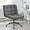 Grey-with Wheels, variant on Criss Cross Chair with Wheels, Wide Seat Office Desk Chair with Soft Sherpa Fabric Height Adjustment, Armless Swivel Rolling Vanity Chairs for Home Office/Livingroom, Study Room，Beige