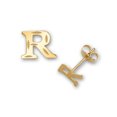 thumbnail image 1 of Solid 14k Yellow Gold Small Sparkle cut A Z Letter Name Personalized Monogram Initial Stud Earrings (initial: R) Jewelry, 1 of 3