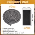 thumbnail image 2 of Uxcell 5/8"x 79" Wood Stove Gasket Kit Graphite Fiberglass Round Seal Rope Black, 2 of 7