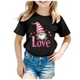 thumbnail image 4 of Gunia Toddler Boys Girls Valentines Shirt Short Sleeve Love Heart Graphic Crew Neck Casual Breathable Soft Valentine'S Day T-Shirt Kids Tee Tops 3-13 Years Black, 4 of 4
