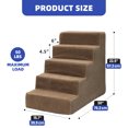 thumbnail image 3 of ModFusion Brown 5-Step Dog Stairs – Indoor Pet Stairs with Removable Machine-Washable Cover for Small & Large Dogs, 3 of 9