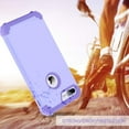 thumbnail image 2 of Case for iPhone 7/8, 3 in 1 Hybrid Hard Plastic Soft Rubber Heavy Duty Rugged Bumper Shockproof Full-Body Protective Phone Cover for iPhone 7/8, Purple, 2 of 6