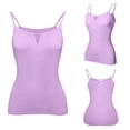 thumbnail image 6 of VV AVEORS Built In Bra Tank Tops For Women Plus Size Casual Sleeveless Hollow Out Workout Tops Yoga Gym Athletic Basic Summer Cami Shirts Purple Pink 5XL, 6 of 7