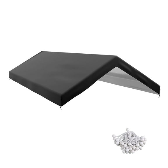 10x20 Carport Canopy Replacement Cover, UV Resistant, Dark Gray - with Bungee Cords - Fits 84C-386V00 & 84C-207 Series - Outdoor Car Tent Top