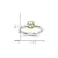 thumbnail image 4 of 1/2 Carat (Ctw) Light Aquamarine Ring in Sterling Silver with 14K Accent, 4 of 5