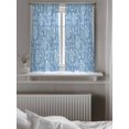 thumbnail image 5 of Blue Botanical Curtains 45 Inch Length, Sheer Curtains for Bedroom Living Room Window Spring Summer Chic Wildflowers Rod Pocket Voile Drapes Kitchen Curtains Small Half Window 42"x45" 2 Panels, 5 of 7