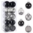thumbnail image 1 of Set de adornos de bolas de Navidad BSTDECOR, negro y transparente, 80 mm, 20 unidades, 1 of 7