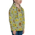 thumbnail image 3 of Kdxio Sage Green With Sunflowers Pattern Boys Athletic Unisex Boys Girls Hoodie with Pocket Sweatshirts-Large, 3 of 6