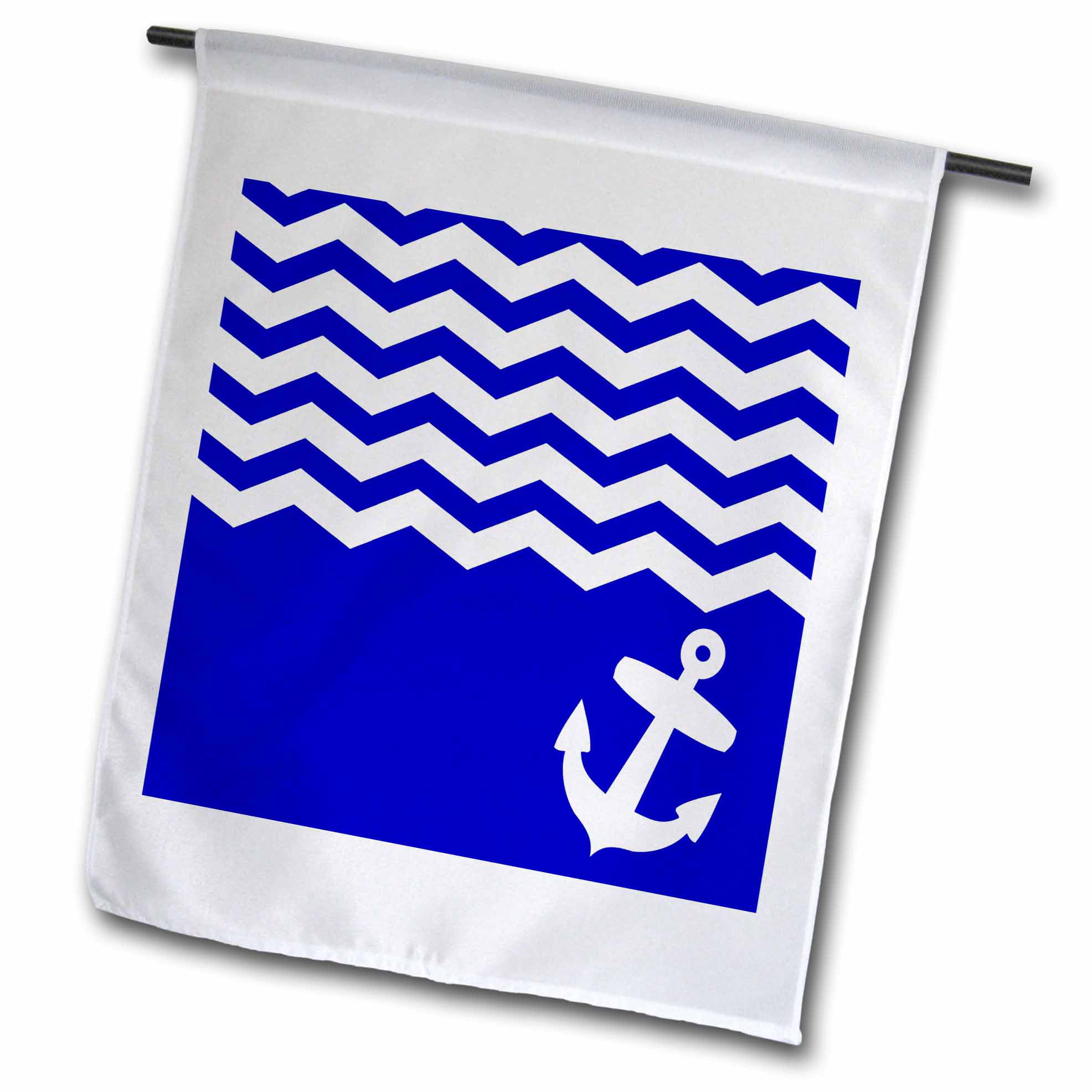 Red White Blue Nautical Anchor Chevron Birthday Bunting Party Banner 
