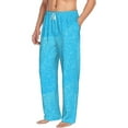 thumbnail image 2 of Uemuo Sky Blue Glitter Pattern Men's Wide Leg Palazzo Lounge Pants with Pockets Light Weight Loose Comfy Casual Pajama Pants-Small, 2 of 9