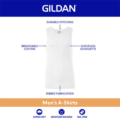 Gildan Men's Classic Cotton A-Shirt Tank, 6-Pack photo 4