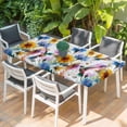 thumbnail image 2 of Hummingbird Table Cloths for 3 Foot Rectangle Tables, Spring Farmhouse Oil Painting Sunflowers Patio Waterproof Elastic Fitted Tablecloths, Washable Rectangular Table Cover for Camping, 2 of 8