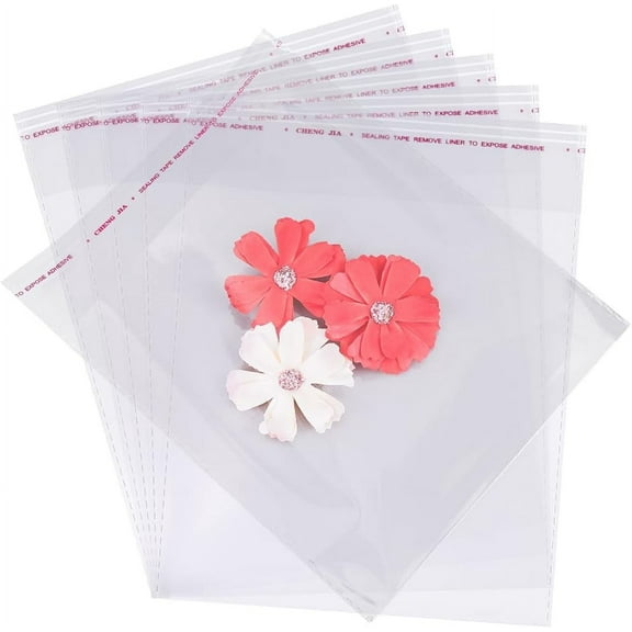 400Pcs 7.9 x 6.3Inch Self Sealing Cookie Bags Clear Candy Treat Bag OPP Cellophane Wedding Birthday Party Favor Gift Pouch for Jewelry Packaging Goodie Donut Popcorn Chocolate Gifts WrappingClear