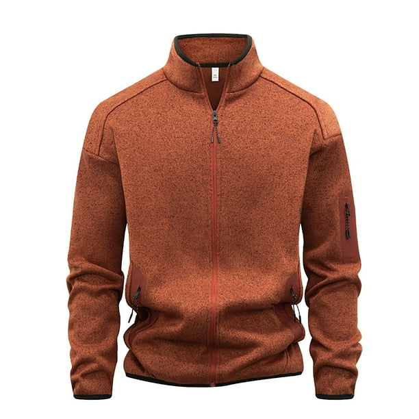 Kalauyu Men's Jackets Full Zip Lightweight Jacket Casual Soft Warm Coats with Pockets