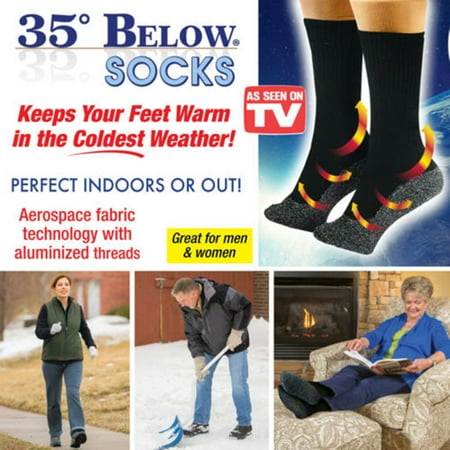 Socks Keep Your Feet Warm - 35 Below Socks Keep Your Feet Warm and Dry Aluminized Fibers Black