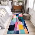 thumbnail image 4 of 2'x6' Rug Runners for Hallways Kitchen, Colorful Geometric Non Slip Entryway Beside Floor Carpet Runner, Abstract Art Color Block Modern Washable Laundry Room Bedroom Throw Rugs Mat for Family Pet, 4 of 8