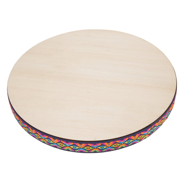 12 Inch Stream Drum, Double Hand Use Water Sound Drum Solid Wood Material Colorful Braided Band for Wedding Birthday Party