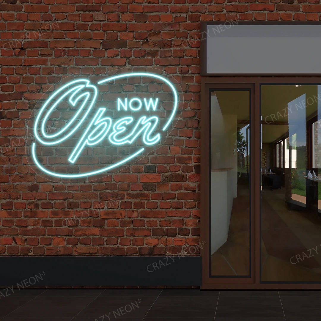 Now Open Neon Sign (Yellow, 34"(W)x25"(H))