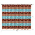 thumbnail image 5 of Blue and Brown Geometric Pattern Shower Curtain 84"x72" ,Bathroom Decorative Shower Curtains Set with 12 Hooks,Modern Waterproof Washable Shower Curtain, 5 of 6