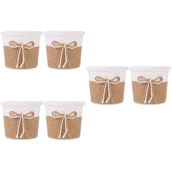 FOMIYES Imitation Woven Planter Multi-Color Decorative Flower Pot for Storing 6Pcs