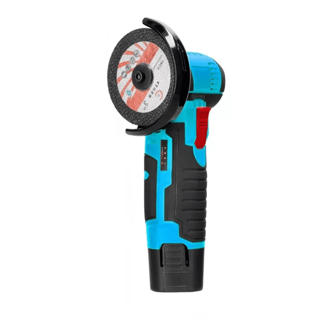 Mini Esmeril Angular Inalámbrica Pulidora 12v 75mm 2 Batería Azul/Negro