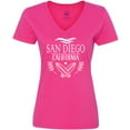 thumbnail image 3 of Inktastic San Diego California Cute Surfing Women's V-Neck T-Shirt, 3 of 5