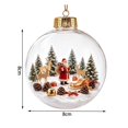 thumbnail image 3 of Clear Christmas Diorama Bauble Ornament 2D Winter Scene Festive Christmas Tree Hanging Decor for Mantel Window Holiday Gift Idea, 3.15In #, 3 of 7