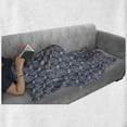 thumbnail image 6 of Japanese Soft Flannel Fleece Throw Blanket, Flower Petals in Circles with Ornate Leaves Abstract Eastern, Cozy Plush for Indoor and Outdoor Use, 60" x 80", Charcoal Grey Dark Blue, by Ambesonne, 6 of 6