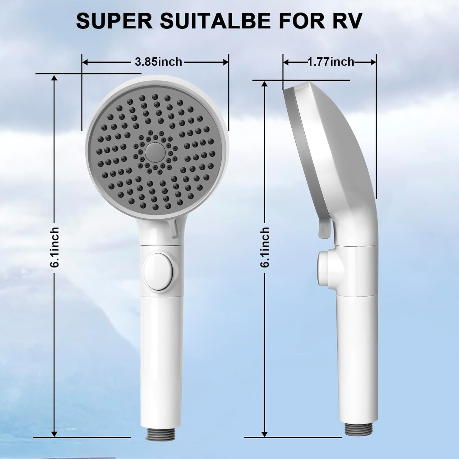 SONGAUN RV Shower Head with Hose, High Pressure 5 Mode Shower head Replacement, Shower Head for RV/Campers, Travel Trailer, Motorhome for Water Saving