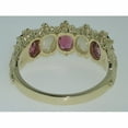 thumbnail image 3 of LBG British Made 14k Yellow Gold Natural Pink Tourmaline & Opal Womens Eternity Ring - 33 size options - Size 4, 3 of 8