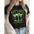 thumbnail image 1 of Women'S St. Patrick'S Day T-Shirt, 100% Polyester Knit Fabric, Crew Neck, Short Sleeve, Regular Length, Casual Style with Funny Goblet Graphic Print, All-Season Top, 1 of 6