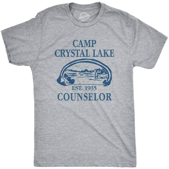 Mens Camp Crystal Lake T Shirt Funny Graphic Camping Vintage Adult Novelty Tees