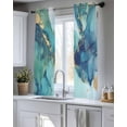 thumbnail image 5 of Ombre Turquoise Marble Sheer Curtains 45 Inch Length 2 Panels Set for Living Room/Bedroom, Modern Minimalist Art Gradient Kitchen Curtains Grommet Semi-Sheer Curtains Window Treatments 42"x45"x2, 5 of 7