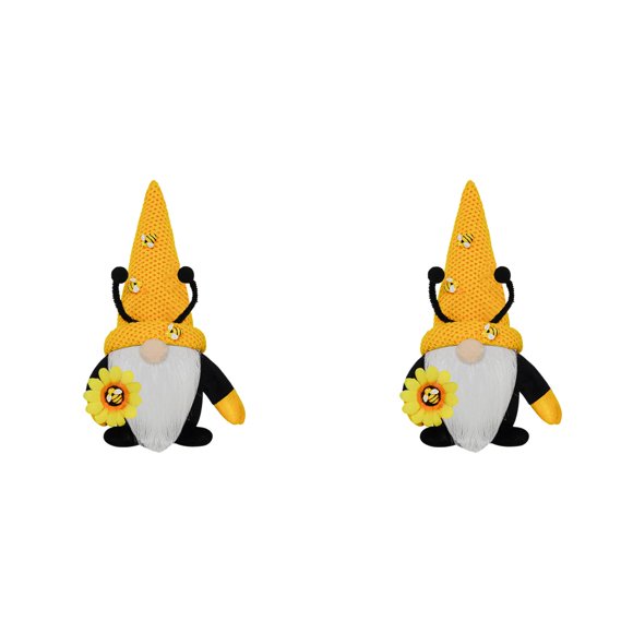 Peluche de Nain d'Abeille, Mr and Mrs Bee Décoration de Printemps Été Ornements en Peluche avec Motif Tomte Scandinave Elf - Décorations de Ferme Plateau à Étages Table Étagère Manteau - Cadeaux pour la Journée Mondiale des Abeilles pour Femmes