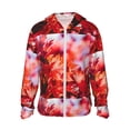 thumbnail image 2 of Uemuo Autumn Maple Leaves Pattern Women's Full Zip UPF 50+ Sun Protection Hoodie Jacket Long Sleeve Sun Shirt Hiking Outdoor Performance with Pockets-Large, 2 of 9