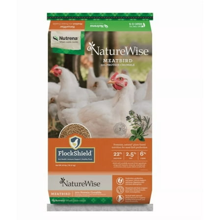 Nutrena NatureWise Meatbird Crumbled Chicken Feed, 40 lb. Bag